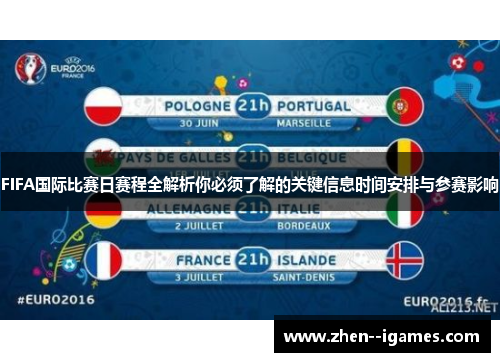 FIFA国际比赛日赛程全解析你必须了解的关键信息时间安排与参赛影响 FIFA国际比赛日赛程全解析你必须了解的关键信息时间安排与参赛影响